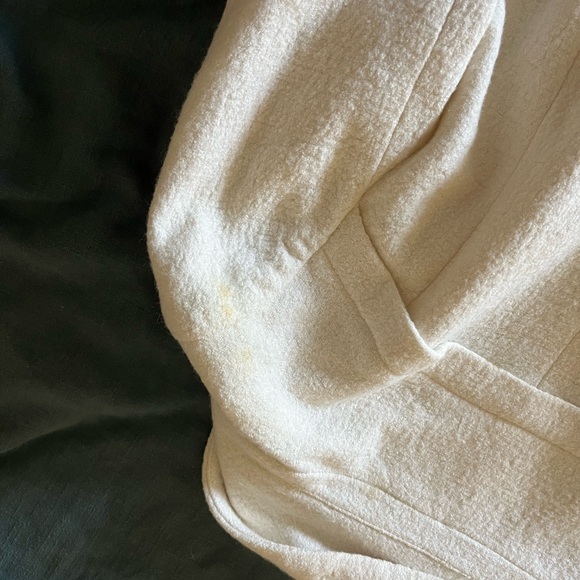 Free People Wool Blend Double-Breasted Pea Coat in Ivory/Cream - Picture 8 of 8